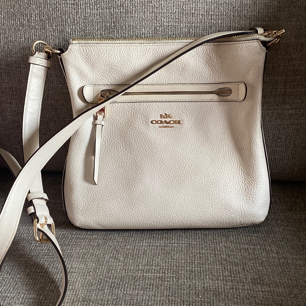 Coach cream colored crossbody handbag